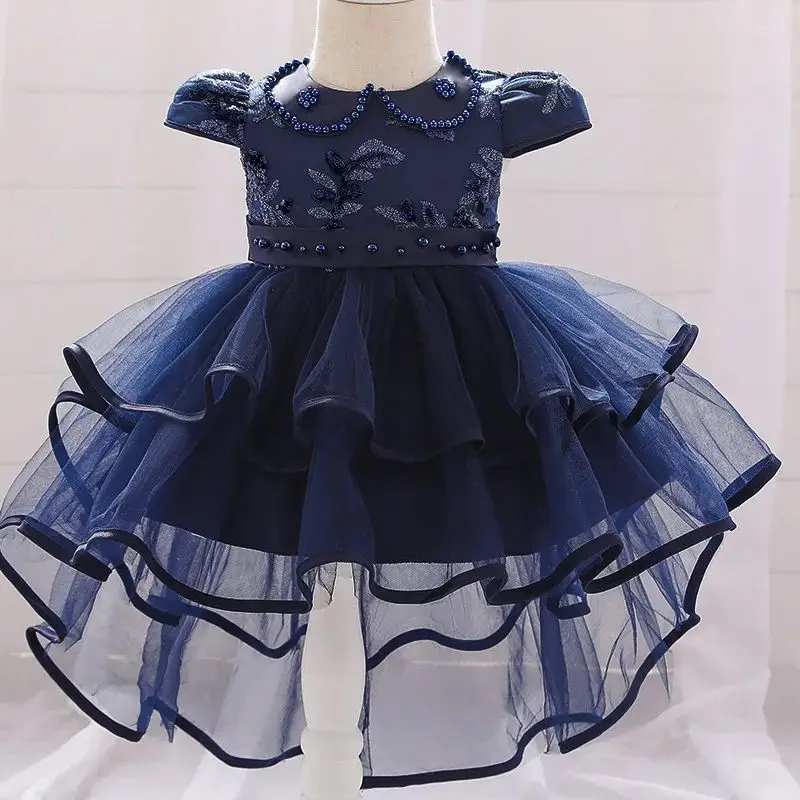 Baby Girls Evening Party Princess Dress Infant Trailing Baptism 1st Year Birthday Wedding Gown Ceremony Costume Newborns Clothes