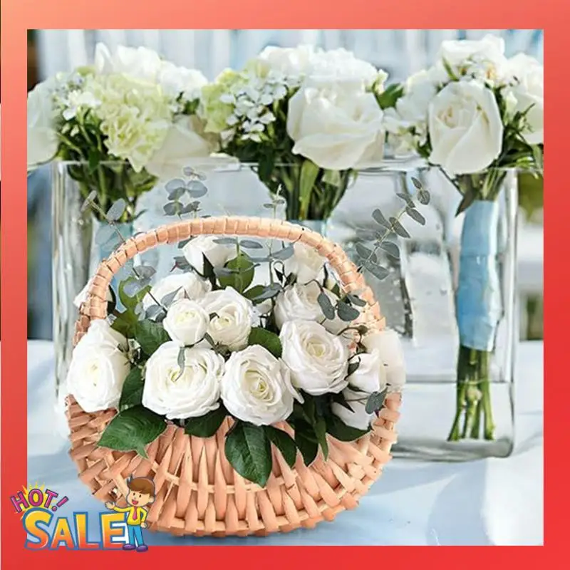 

ABCL 4Pcs Imitation Rattan Woven Flower Basket, Hand-Held Flower Basket, Woven Basket, Decorative Flower Basket Durable Easy Ins