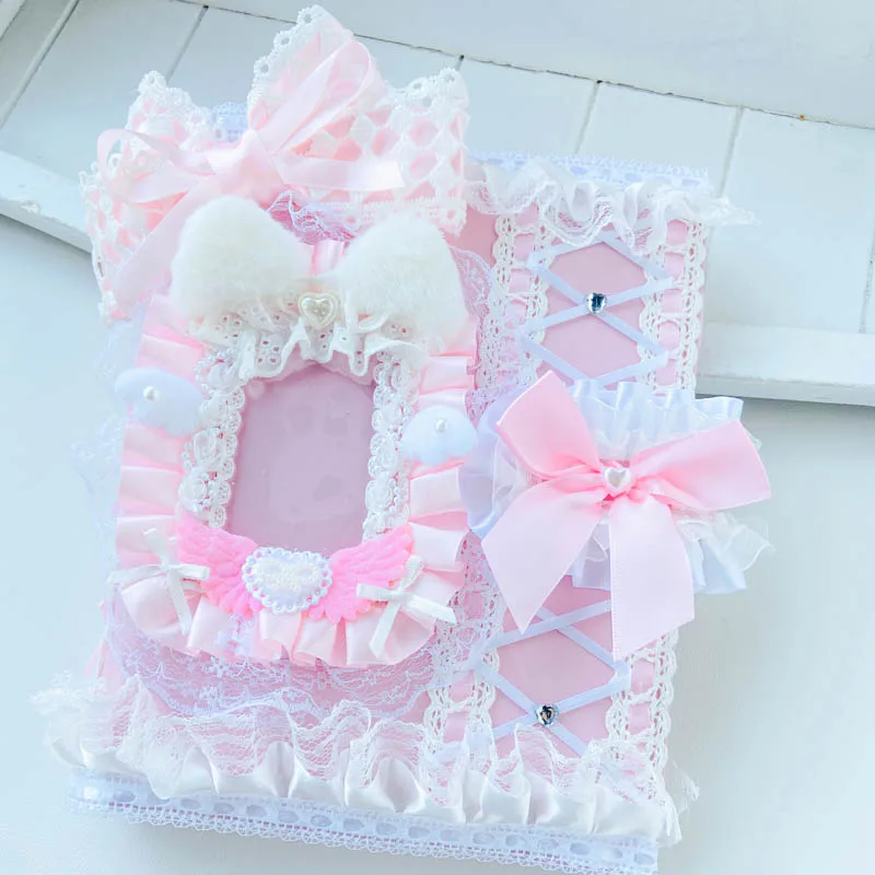 A5 Binder Photocard Holder Ring Album Book Collect Card Sleeve Top Loader Lace Bow Handmade Poca Kpop Kawaii Cute Refillable