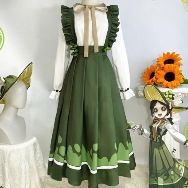 Hot Emma Woods Gardener Cosplay Game Costume Sweet Manor Lolita Dress Wig Hat Props Accessories Halloween Carnival Uniform