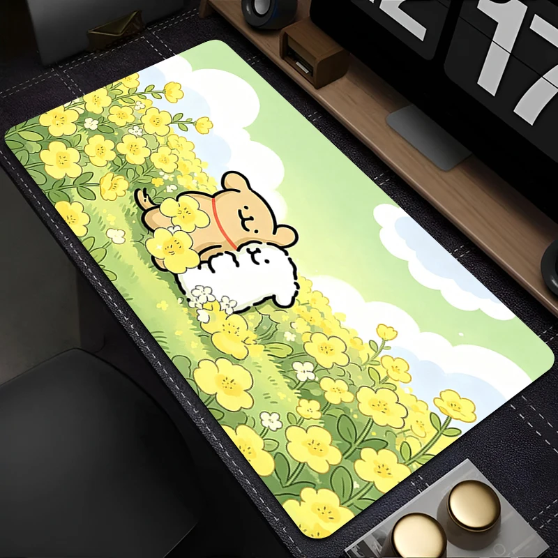 Office Mouse Pad Cute Line Puppy Large Desk Mat kawaii Gamer Carpet Cartoon Computer Mouse Mat