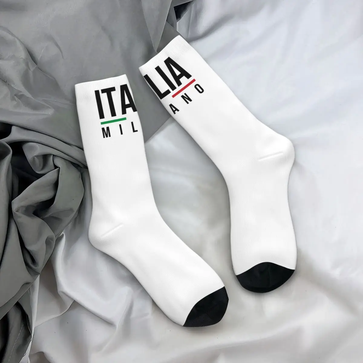 Chaussettes de football unisexes non aldes, marque de luxe, Milano Italie, mode automne et hiver