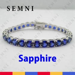 SEMNI 5mm Lab Sapphire Ruby Tennis Bracelet for Women s925 Sterling Silver Fine Jewelry Birthday Party Gift Pink Sapphire