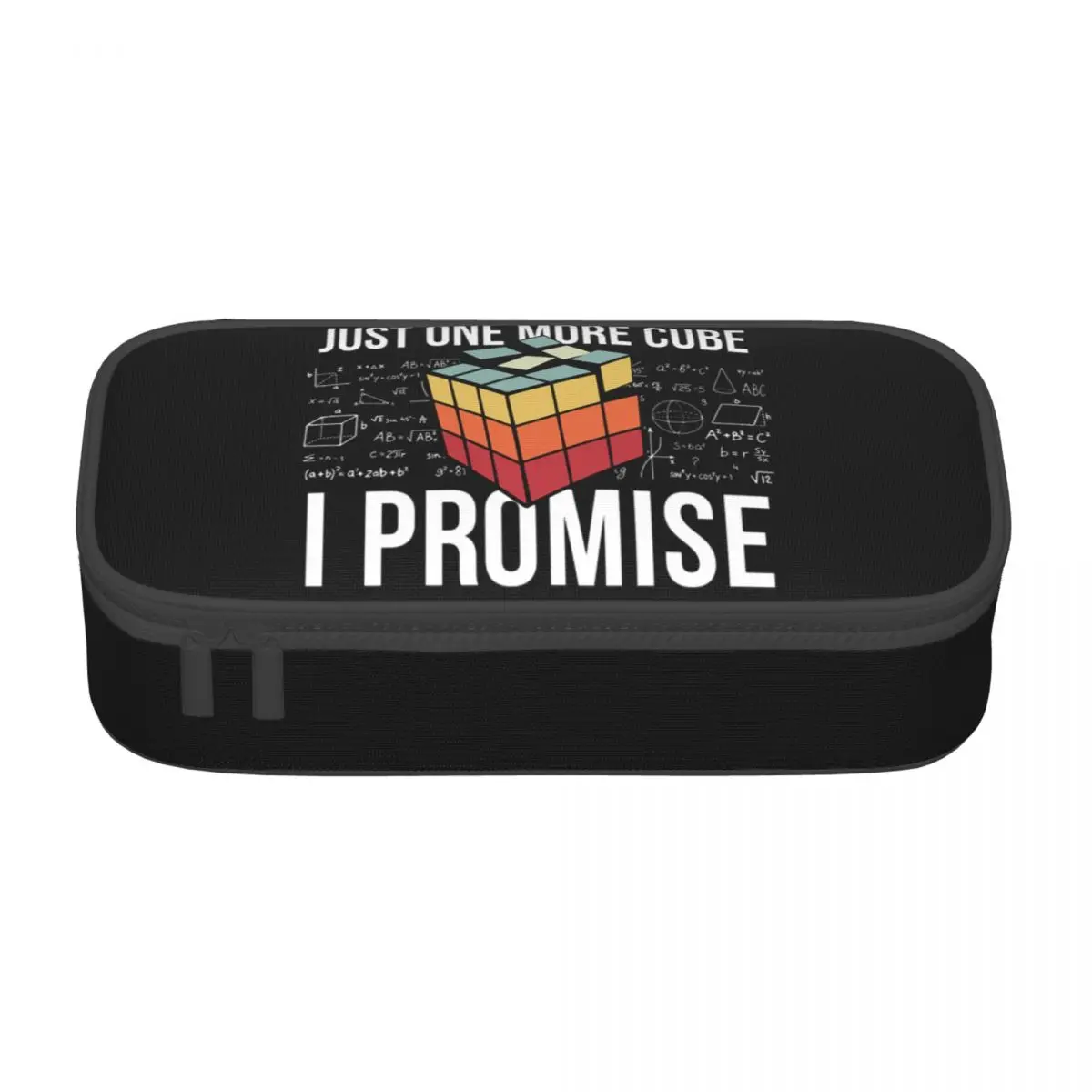 Custom Just One More Cube Pencil Case for Boys Gilrs Big Capacity Rubik Rubix Math Teachers Pen Bag Box Stationery