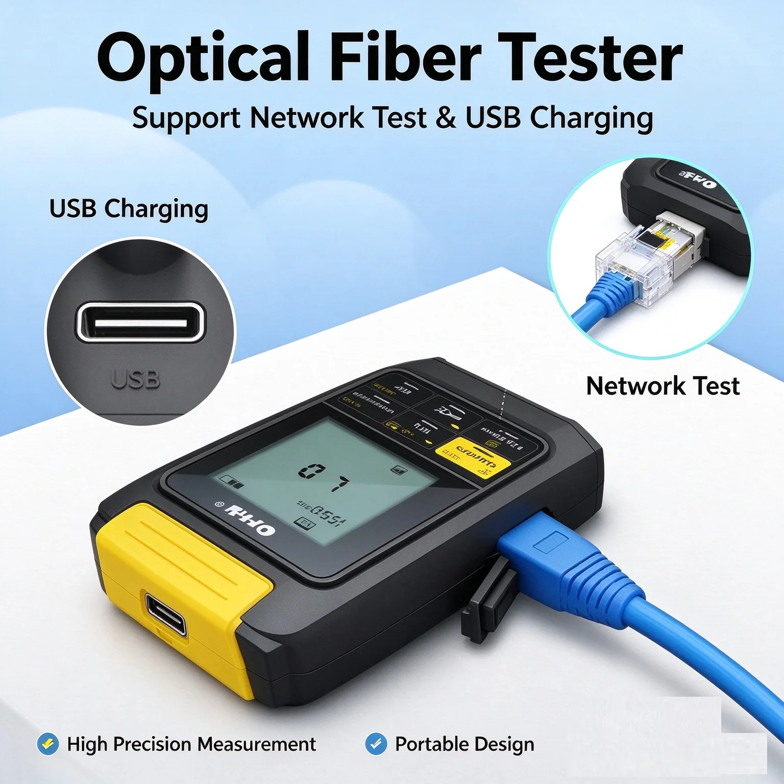 4-in-1 Multifunctional Optical Power Meter 1mW/20mW/30mW Visual Fault Locator Optical Fiber Tester Network Cable Diagnostic Tool