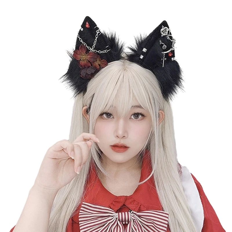 Gothic Wolf Ear Hairband Students Theater Performances Hairband Ear Headband