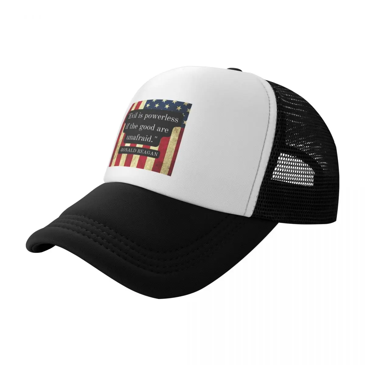 

Evil is powerless if the good are unafraid. Ronald Reagan Quote Baseball Cap |-F-| luxury caps New Hat Woman Hats Men's
