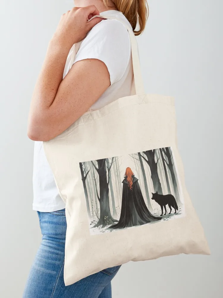 Queen red riding hood and his wolf Tote Bag Large bags for women reusable shopping bag tote bag university custom bags