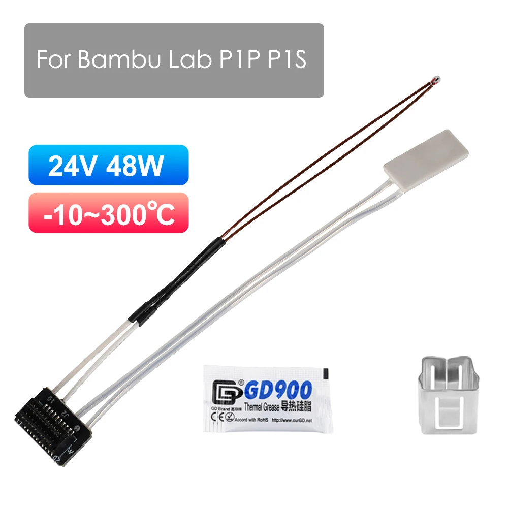 For Bambu Lab P1P P1S Thermistor Ceramic Cartridge Heater for 3D Printing Hotend for TZ hot end heating block 3D printer parts