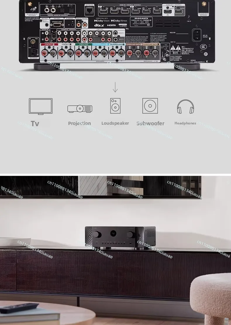 Fotografia 4: Amplificador AV de 7.2 Canais 8K Dolby Atmos para Home Theater