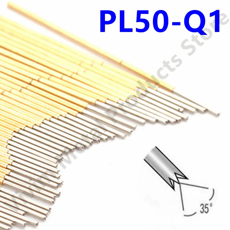 

100PCS PL50-Q1 Spring Test Pin PL50-Q Test Probe Copper Pogo Pin Metal Test Needle Test Tool 27.8mm Dia 0.68mm 0.48mm