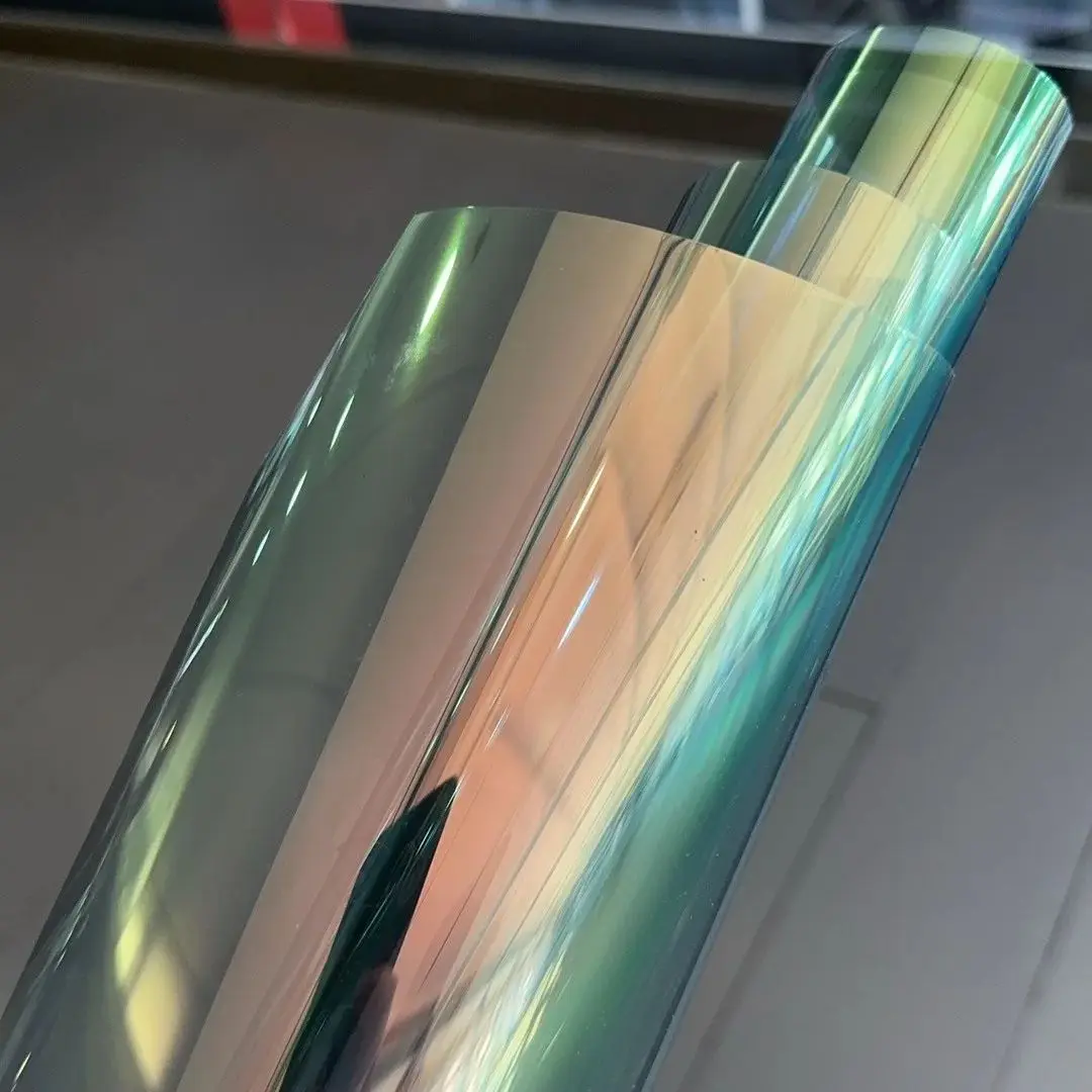 Colorful Chameleon Aurora Green VLT 64% Car Front Rear Window Solar Tint Windshield Protection Film Anti UV Heat Insulation