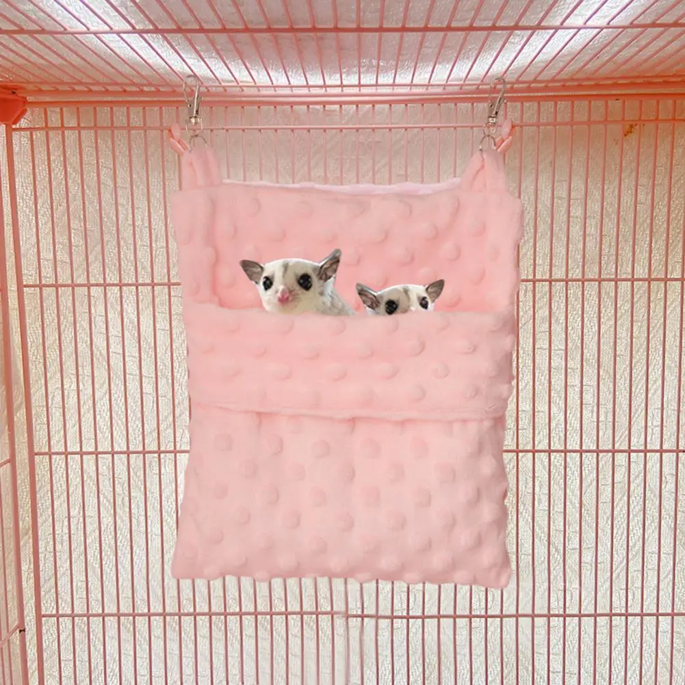 Hamster Nest Plush Double-sided Small Hammock for Ferrets Rats Guinea Pigs Cozy Hanging Bed for Hamsters Soft Bunk Bed for Pet