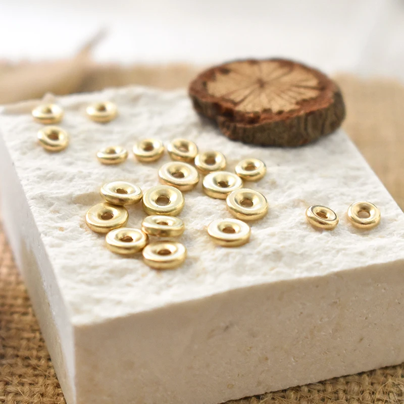 Echte 14K Goldfilled Flache Rondell-Perlen Goldperlen für Schmuckherstellung Handgemachtes DIY-Zubehör Gold-Schmuckkomponenten Saatperlen – Detail 17