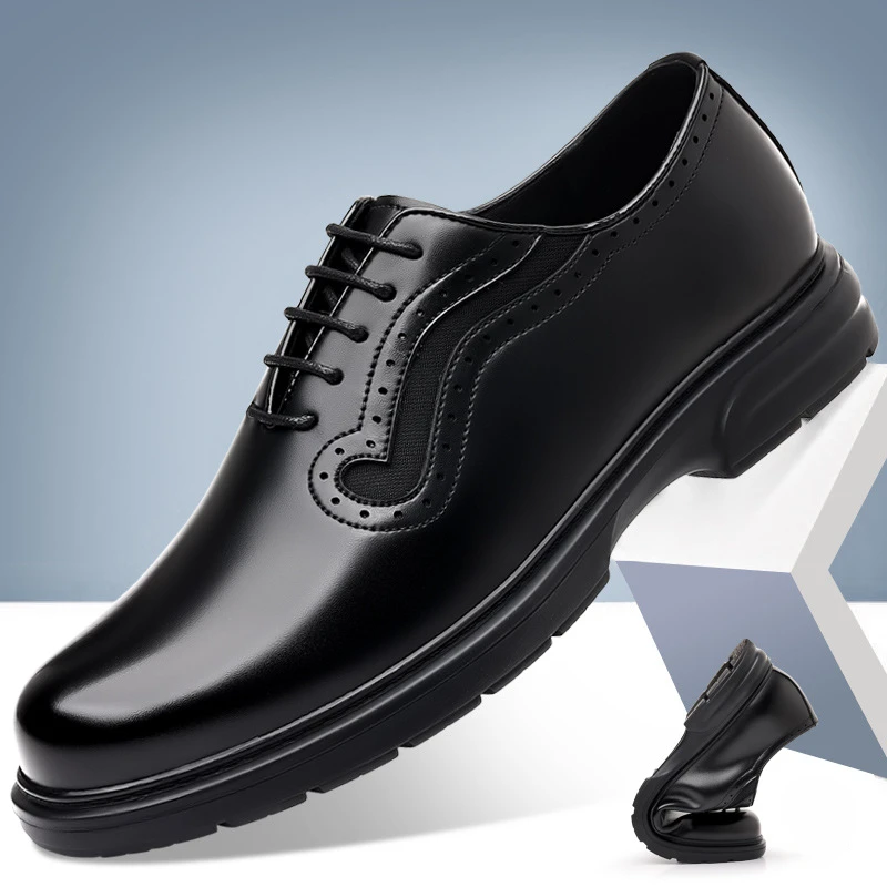 

Новинка весны 2024, мужские деловые повседневные кожаные туфли, модные однотонные британские корейские свадебные туфли Brock для мужчин