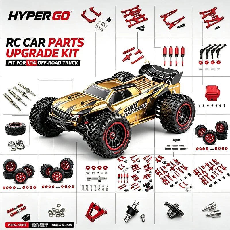 MJX Hyper Go 1/14 14209 14210 Upgrade Parts Metal Front Steering Component for Rc Car  Aluminum Accessories Car Accessories SCY