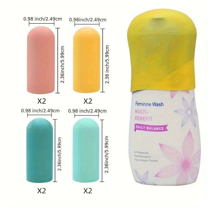4 Stück Flaschenhüllen aus Silikon in zufälligen Farben, Reiseutensilien, Reisegrößen-Toilettenartikel und Essentials für Geschäftsreisen – Detail 3