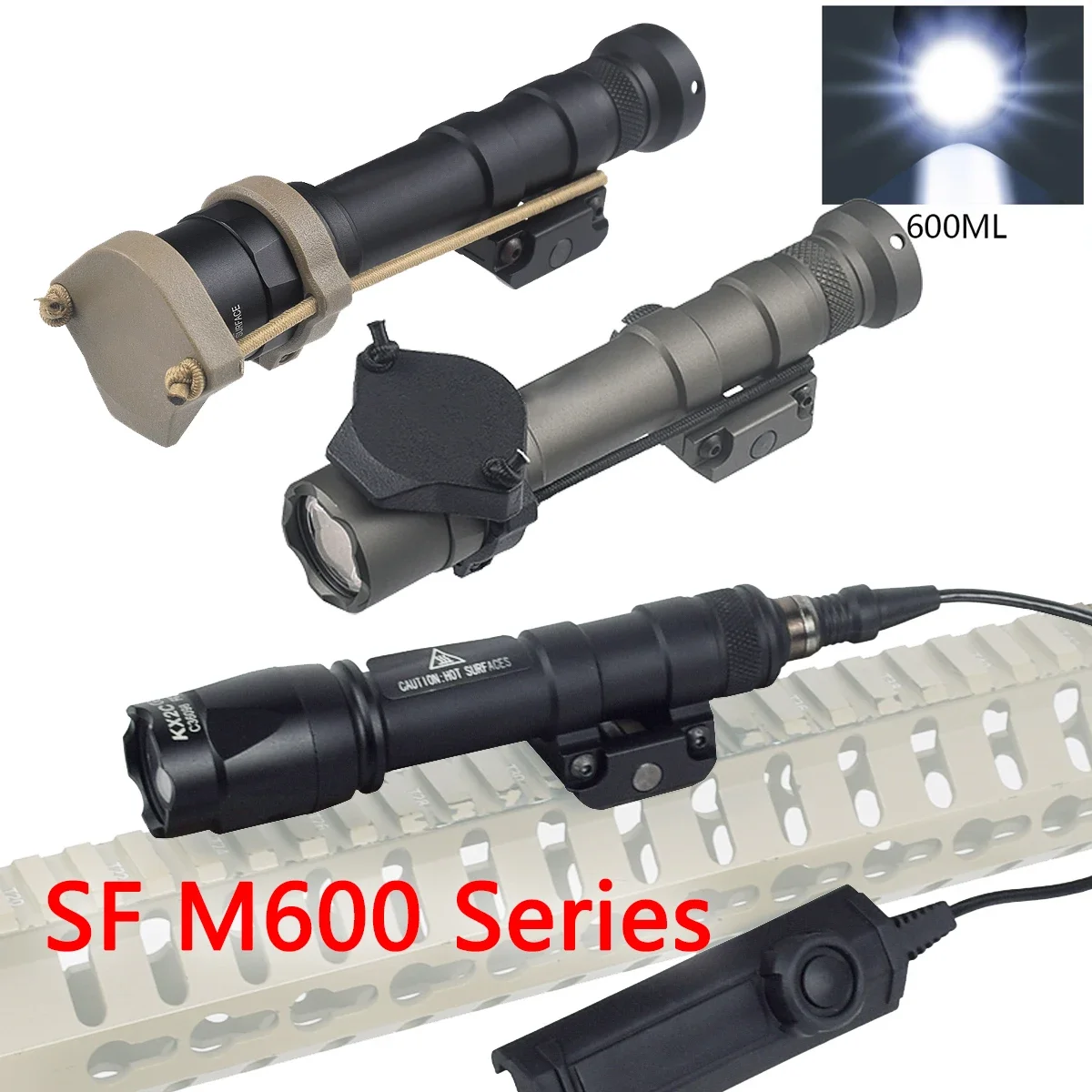 

Airsoft Surefire M600C LED Flashlight M600 Series Scout Torch Fit 20MM Rail Air MLOK KEYMOD Mount Hunting M600B Weapon Gun Light