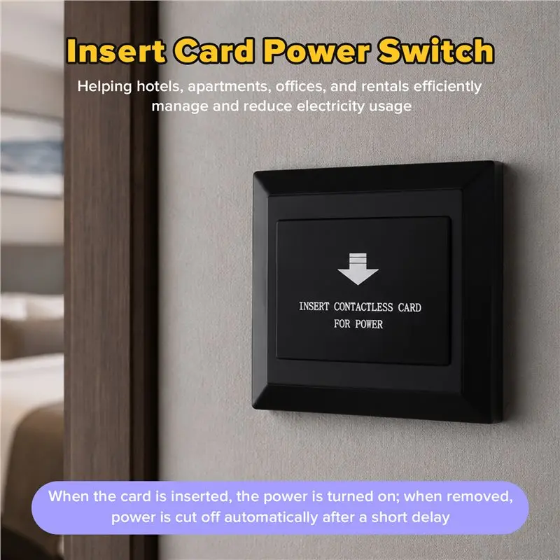 【CYBER MONDAY】Hotel Room Card Energy Saver Switch Hotel Energy Saving Switch 220V Voltage 40A Insert For Hotel Room Electronic