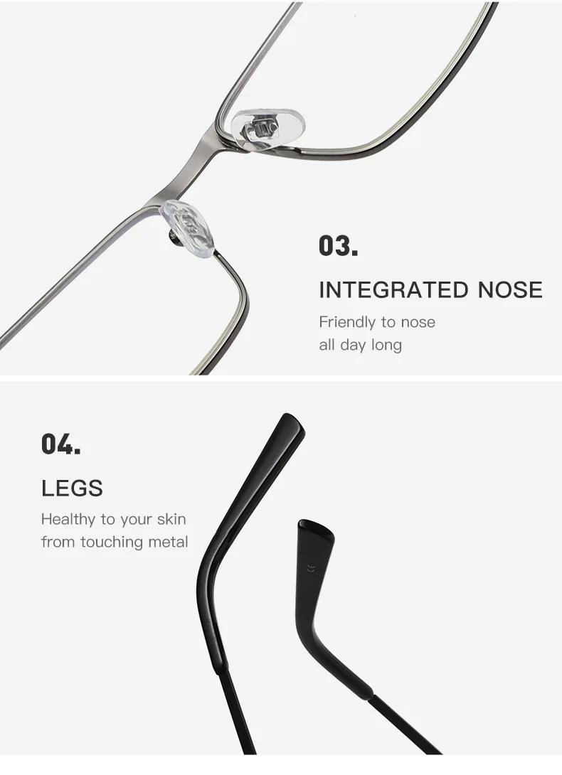Metall-Lesebrille mit quadratischem Rahmen, alte Menschen, modische Persönlichkeit, Presbyopie-Brille für Männer und Frauen – Detail 3
