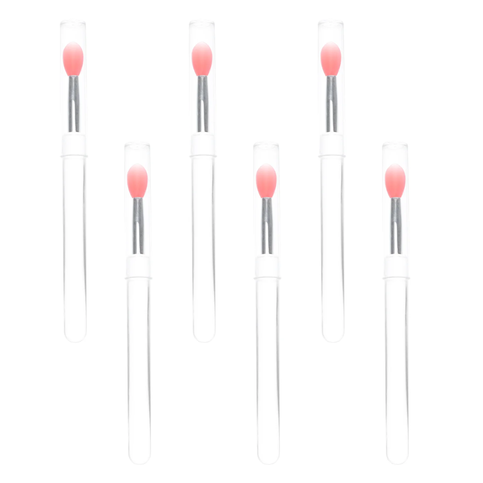 6 Stuks Anti-Dust Siliconen Lip Borstel Set Fijne Zachte Hoofden Voor Lipgloss Lippenstift Oogschaduw Balsem Toepassing Langdurige handvat