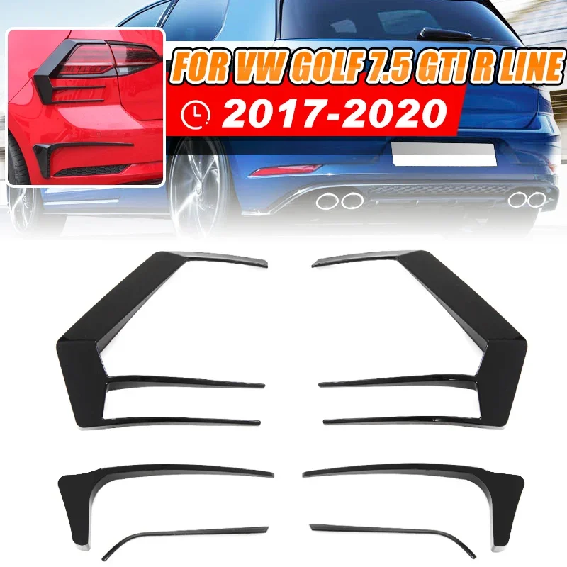 

2PCS For VW Golf 7.5 MK7.5 GTI R Rline 2017-2020 Rear Bumper Splitter Canard Rear Spoiler Fog Lamp Trim Auto Exterior Parts