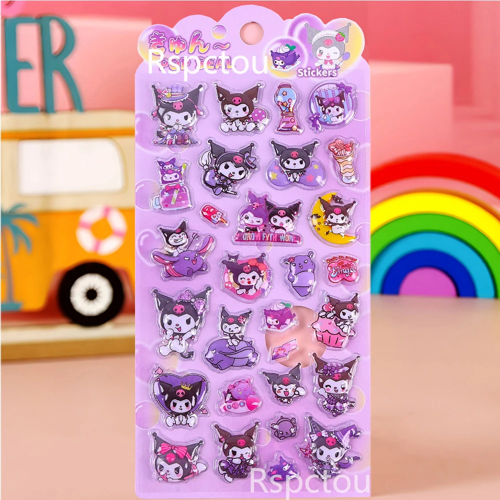 4 قطع من ملصقات الإغاثة ثلاثية الأبعاد الكرتونية اللطيفة كاواي ماي ميلودي كورومي فقاعة الشارات اللعب المقاومة للماء DIY الهاتف المحمول