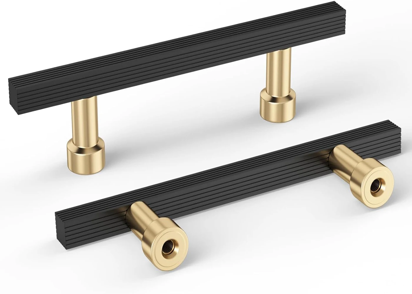 Goldenwarm Cabinet Handles Black and Gold Cabinet Pulls 3 Inch Cabinet Pulls Gold Drawer Pulls Square Hardware 10 Pack