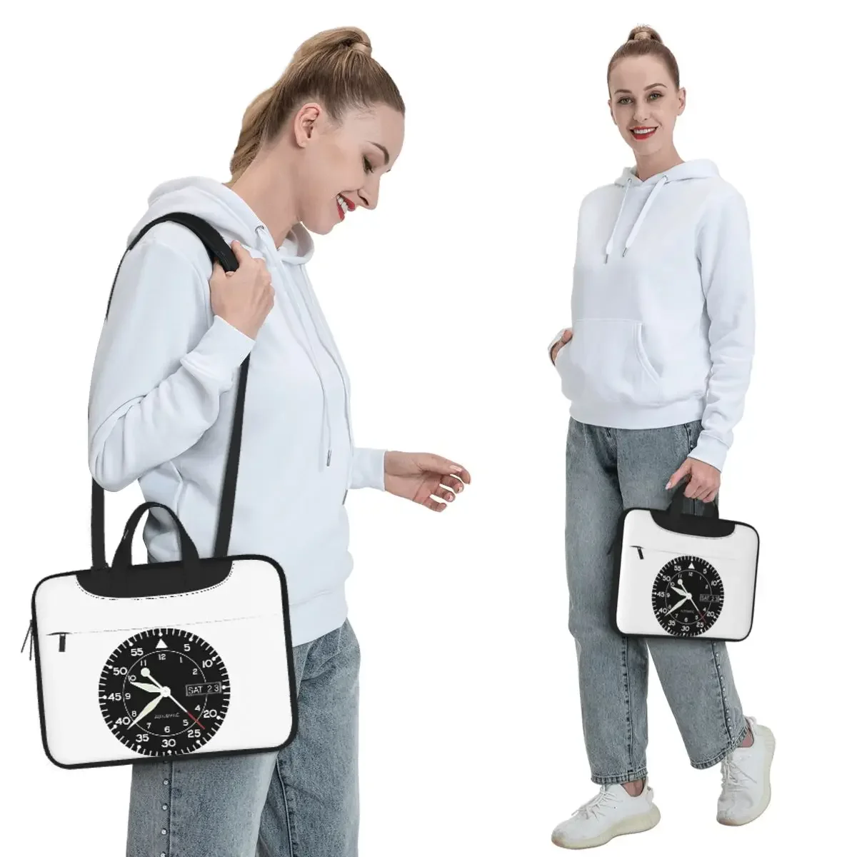 Seiko Aviation Flieger Watch Face (Automatic) Sticker Crossbody Laptop Bag Case Computer Bag Resistant Protective Notebook Pouch