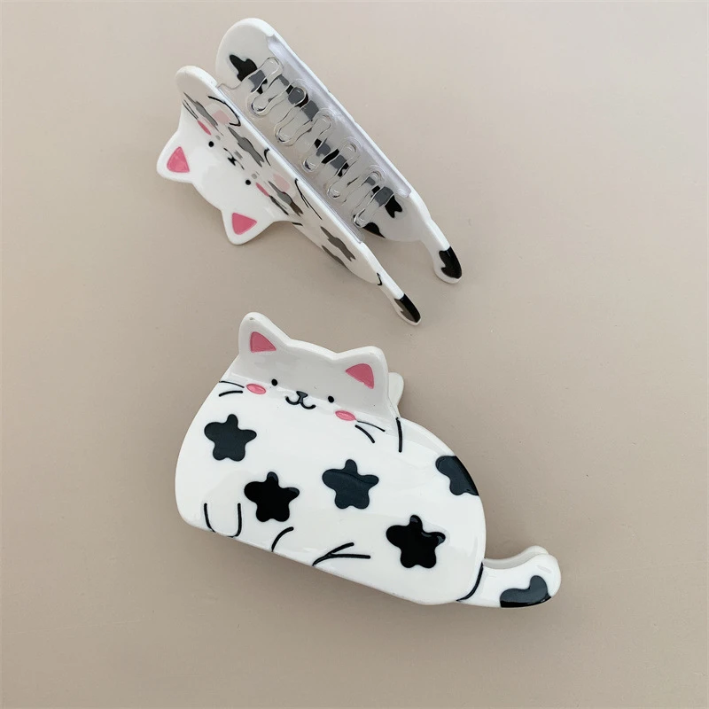 DuoShang Cute Cartoon Animal Cat Acetate Hair Claw Light Luxury Eco-friendly Animal Claw Clip for Women Girls Hair Accessories