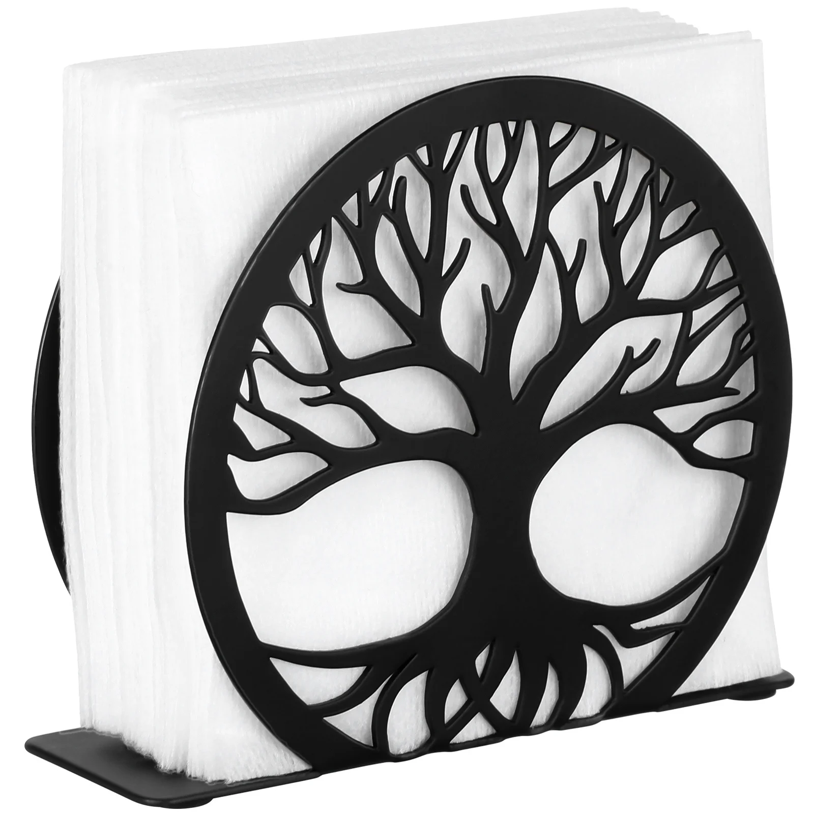 

Napkin Holder Hollow Out Stainless Steel Anti-Fingerprint Napkin Storage Dispenser Tabletop Rack for Kitchen