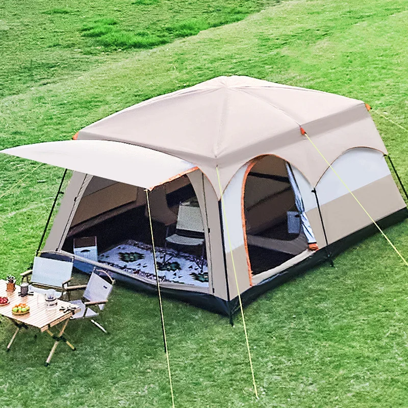 

Outdoor tent camping full set portable two bedroom one living room outdoor supplies rainproof and sunproof camping tent