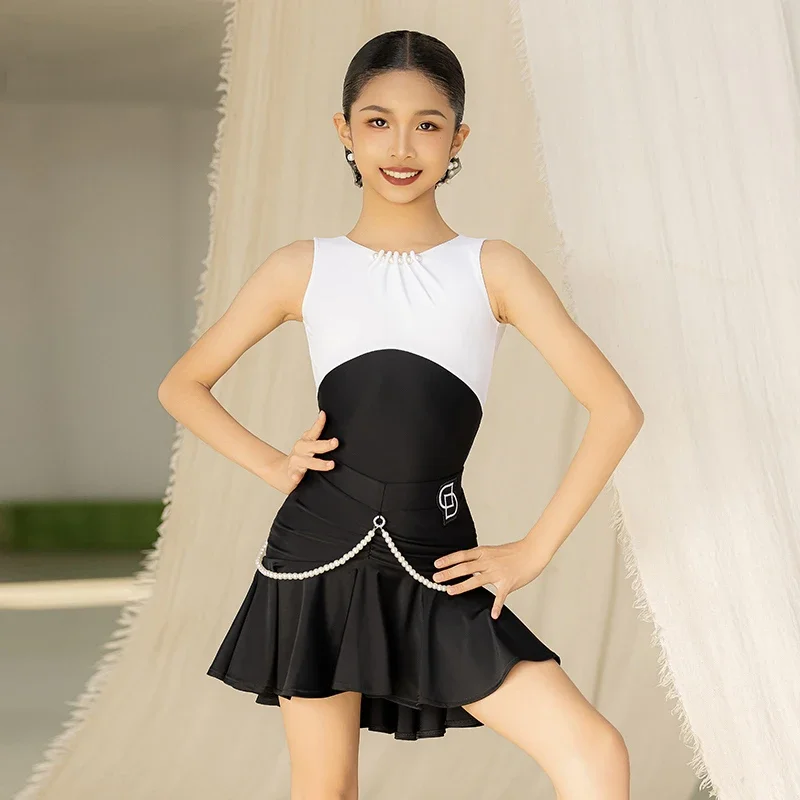 

2025 New Latin Dance Competition Costume Girls Chacha Latin Dance Dresses Kids Performance Dancing Clothes Practice Suit