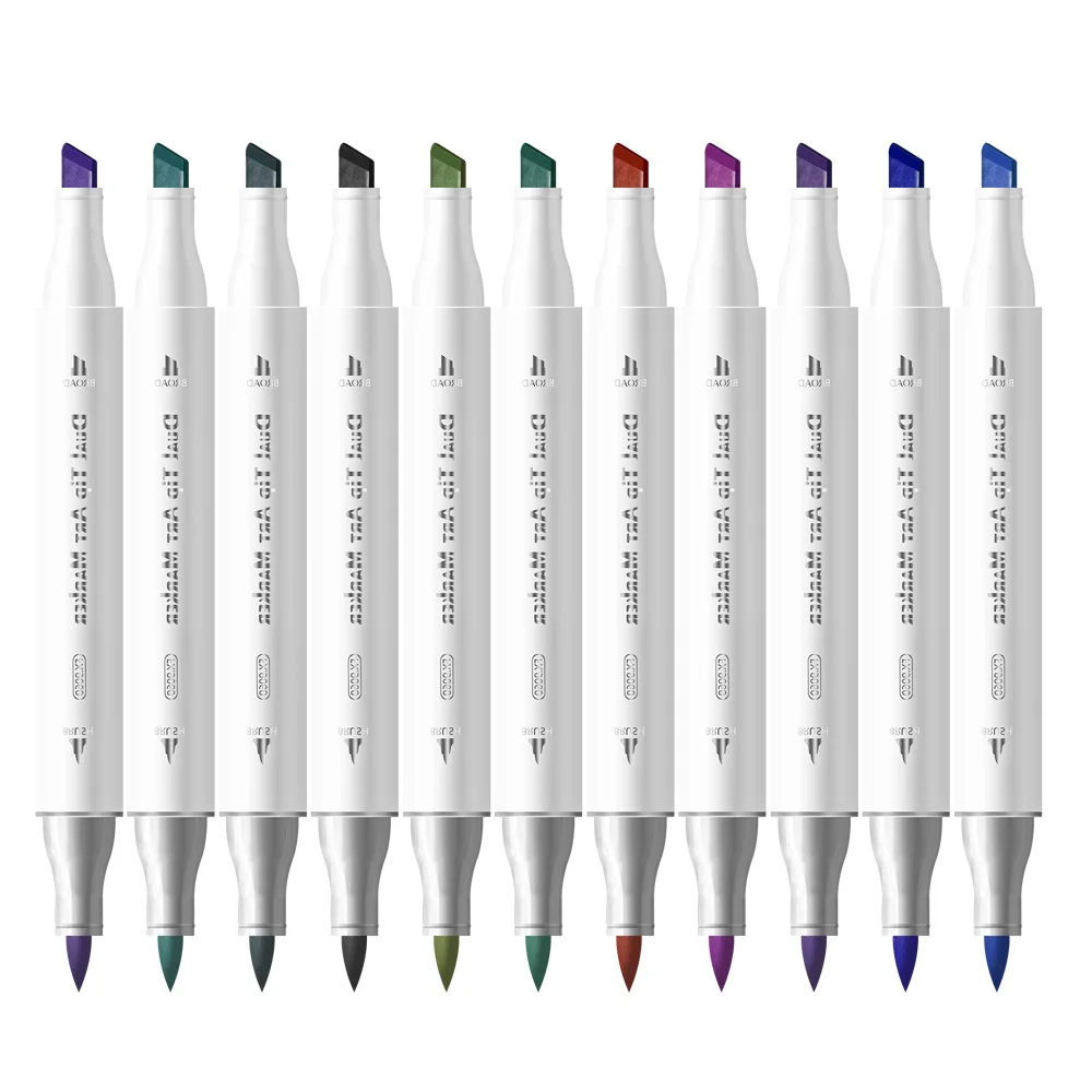 48-216 لون علامات فنية فرشاة طرف مزدوج وإزميل أنظمة ألوان كبيرة لرسم علامات رسم فنية دائمة اللوازم المدرسية #6