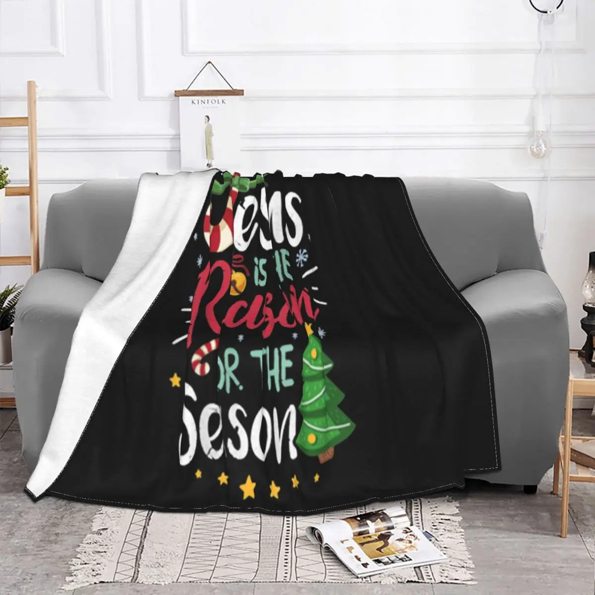 Nice Christian Jesus The Reason Christmas Stocking Stuffer Gift Fitness New Design Throw Blanket