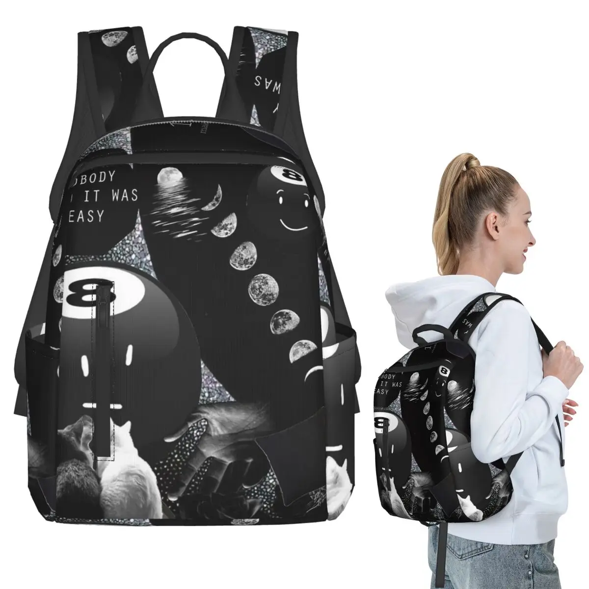 

Battle For Dream Island BFDI 8-Ball Backpack Student BookBag Kids School Bag Computer Shoulder Bags Men Women
