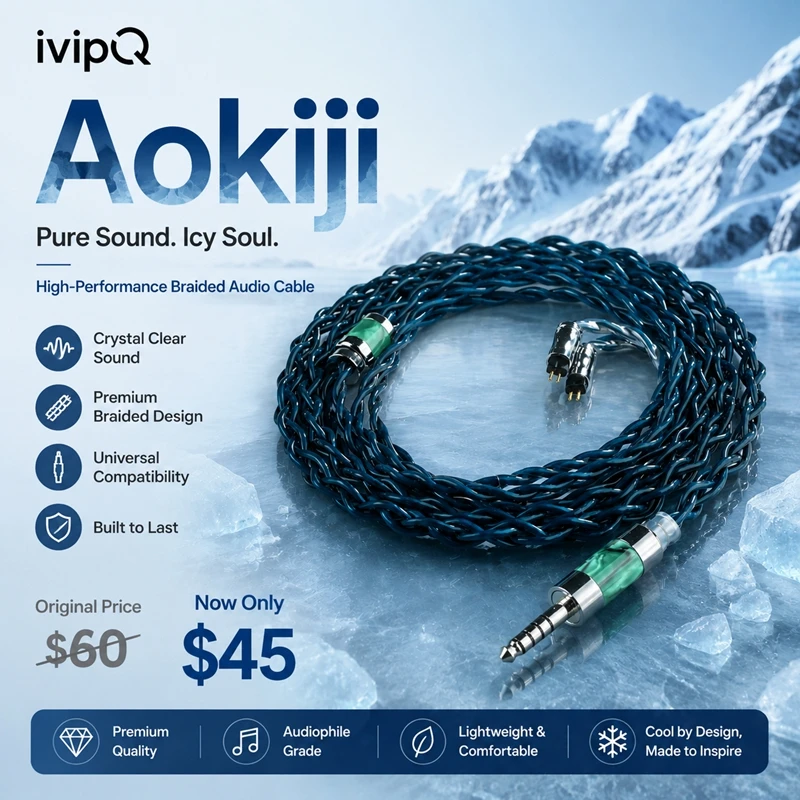 ivipQ-Aokiji Guhe 単結晶銅イヤホンアップグレードケーブル、4.4mm