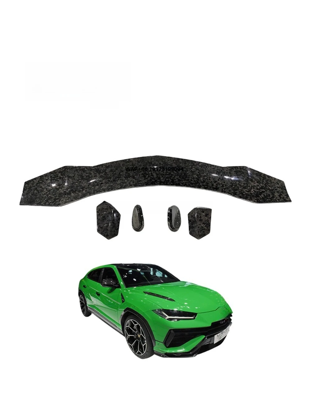 

Real Forged Dry Carbon Fiber Racing Wing Rear Spoiler Single Deck 5-Piece Body Kits for URUS
