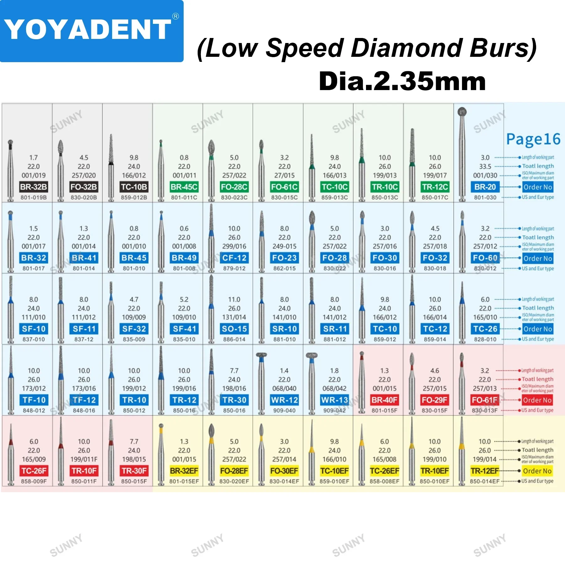 RA tipe 10 buah/pak bor gigi kecepatan rendah, bor Dental Burs Dia.2.35mm untuk Handpiece sudut kontra kecepatan rendah