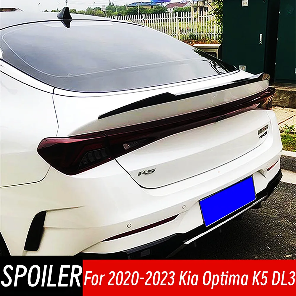 For Kia Optima K5 DL3 2020 21 22 23 Rear Trunk Lid Boot Ducktail Lip Spoiler Wings Black Carbon Car Exterior Accessories Part