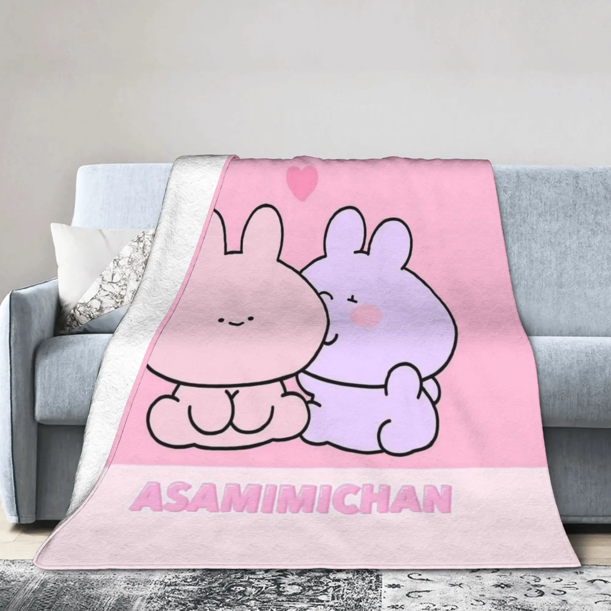 Comfortable Asamimis chan cartoon Blanket Stuff Room Decorative  Throws And Blankets Lightweight Fleece for Travel