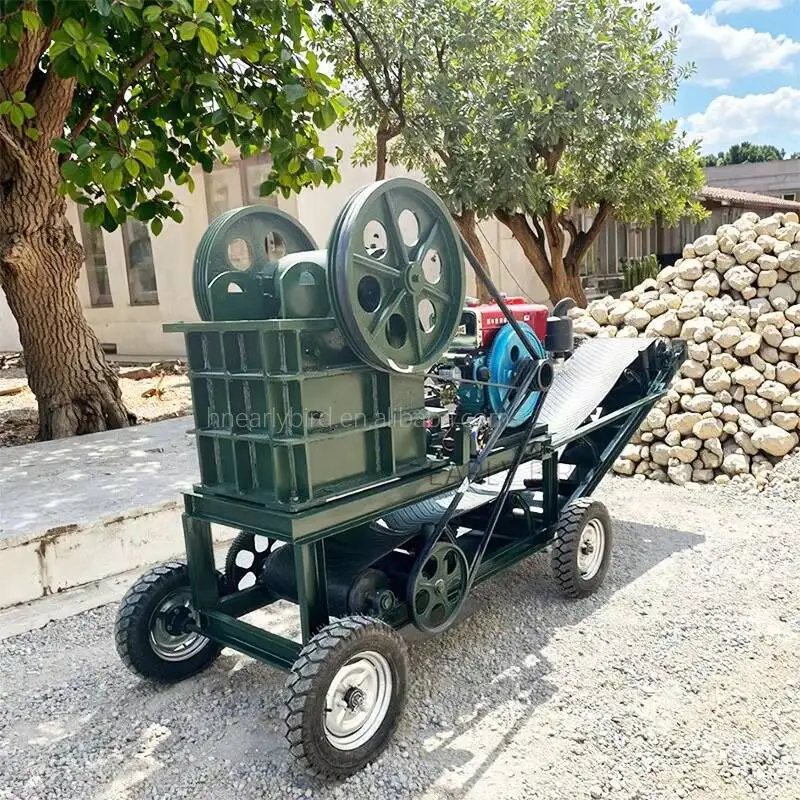 

PE250X400 Diesel Mining Portable Mobile Mini Rock Jaw Crusher Hine With Vibrating Screen