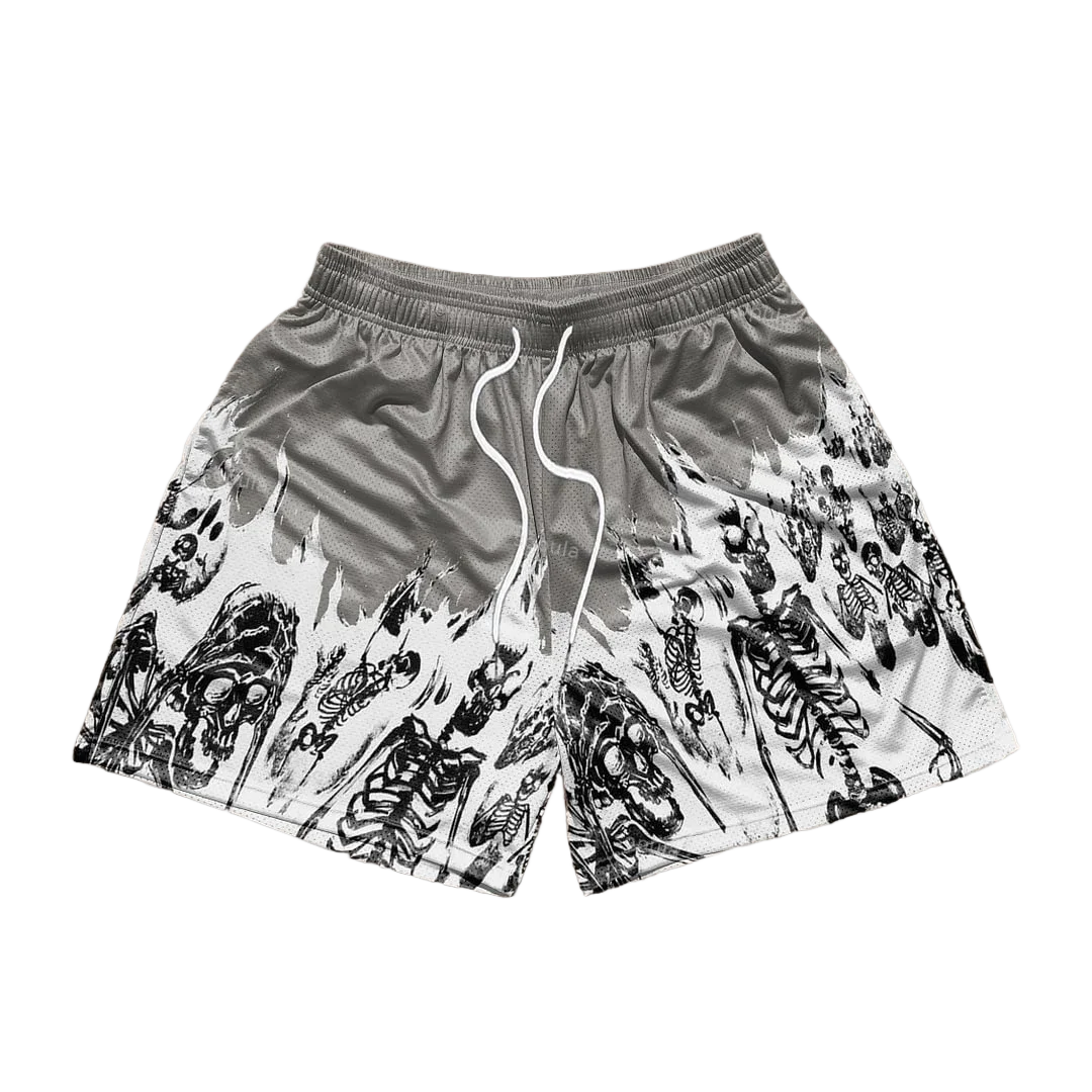 

Summer Sport Training Breathable Fashionable Shorts Men's Vintage Skull Graphic Casual Street Shorts Quick-drying Streetwear