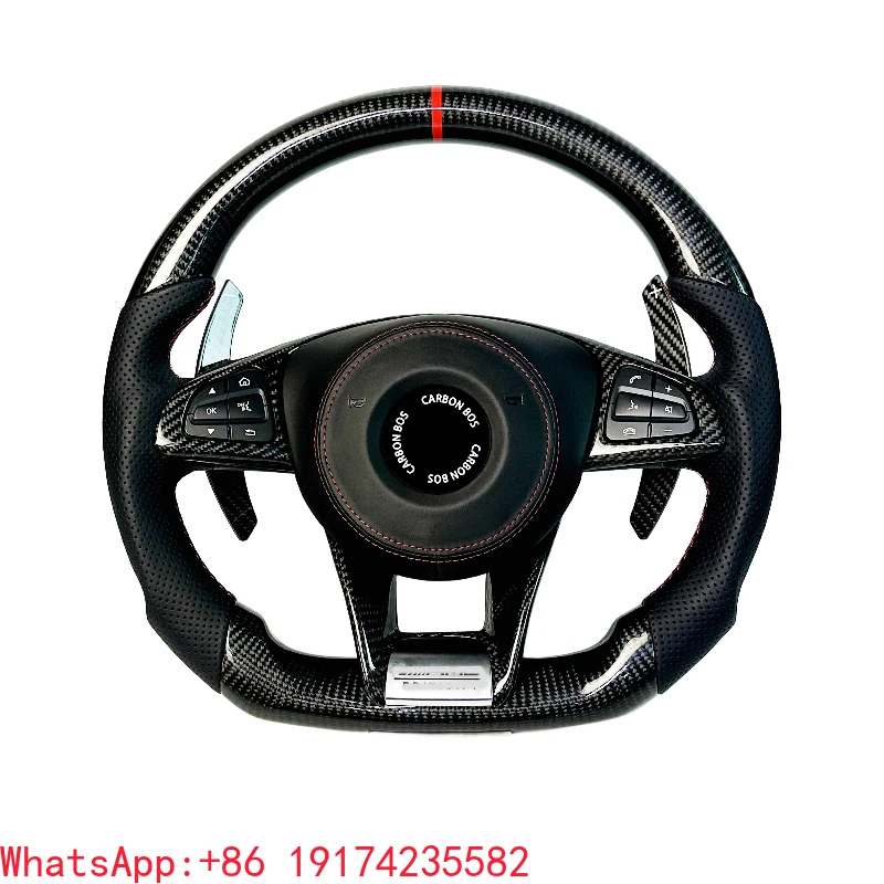 

High Quality Alcantara Leather Carbon Fiber Steering Wheel for Mercedes Benz W203 W204 W205 W212 W213 CLS W218 W222 C300 AMG