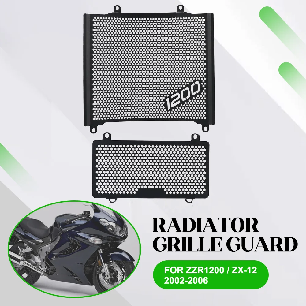 

For Kawasaki ZZR1200 / ZX-12 2002-2003-2004-2005-2006 Motorcycle Accessories Radiator Guard Grille Engine Skid Plate Cover Set