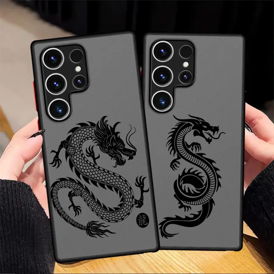 Soft Cover Phone Case for Samsung Galaxy S21 FE S9 Note 20 10 S8 S24 S20 S23 Ultra S22 Plus S25 Chinese Dragon