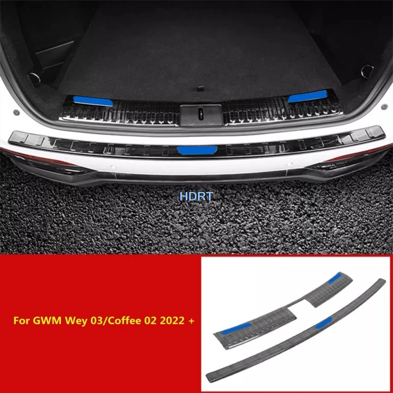 

Car Styling Rear Bumper Trunk Guard Cover For GWM Wey 03/Coffee 02 2022 + Auto Protector Decoration Accessories Exterior Sticker