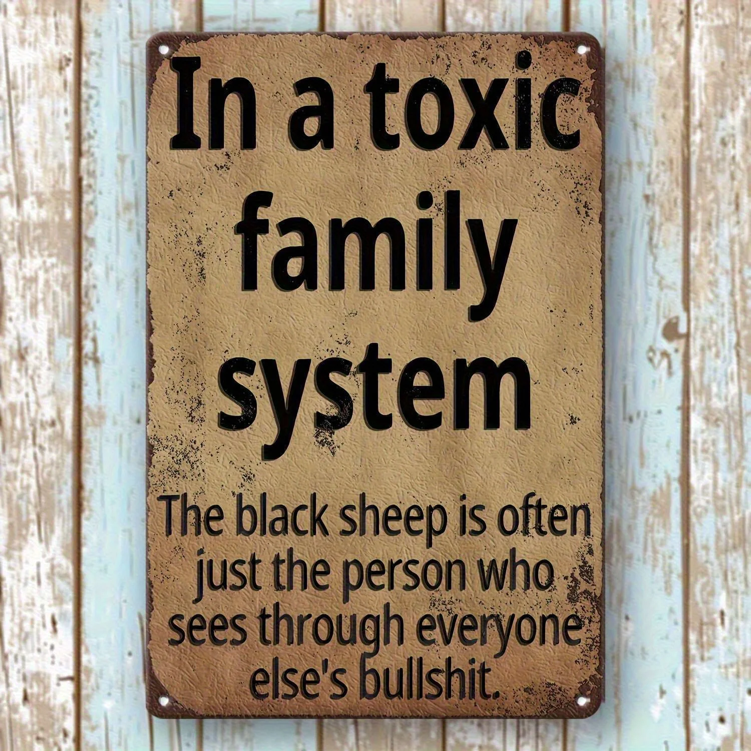 ديكور حائط معدني مسطح ثنائي الأبعاد - "نظام منزلي سام" اقتباسات روحية، فن معدني ريفي مقاس 8 × 12 بوصة، ديكور بار منزلي، ديكور كهف للرجال، #1