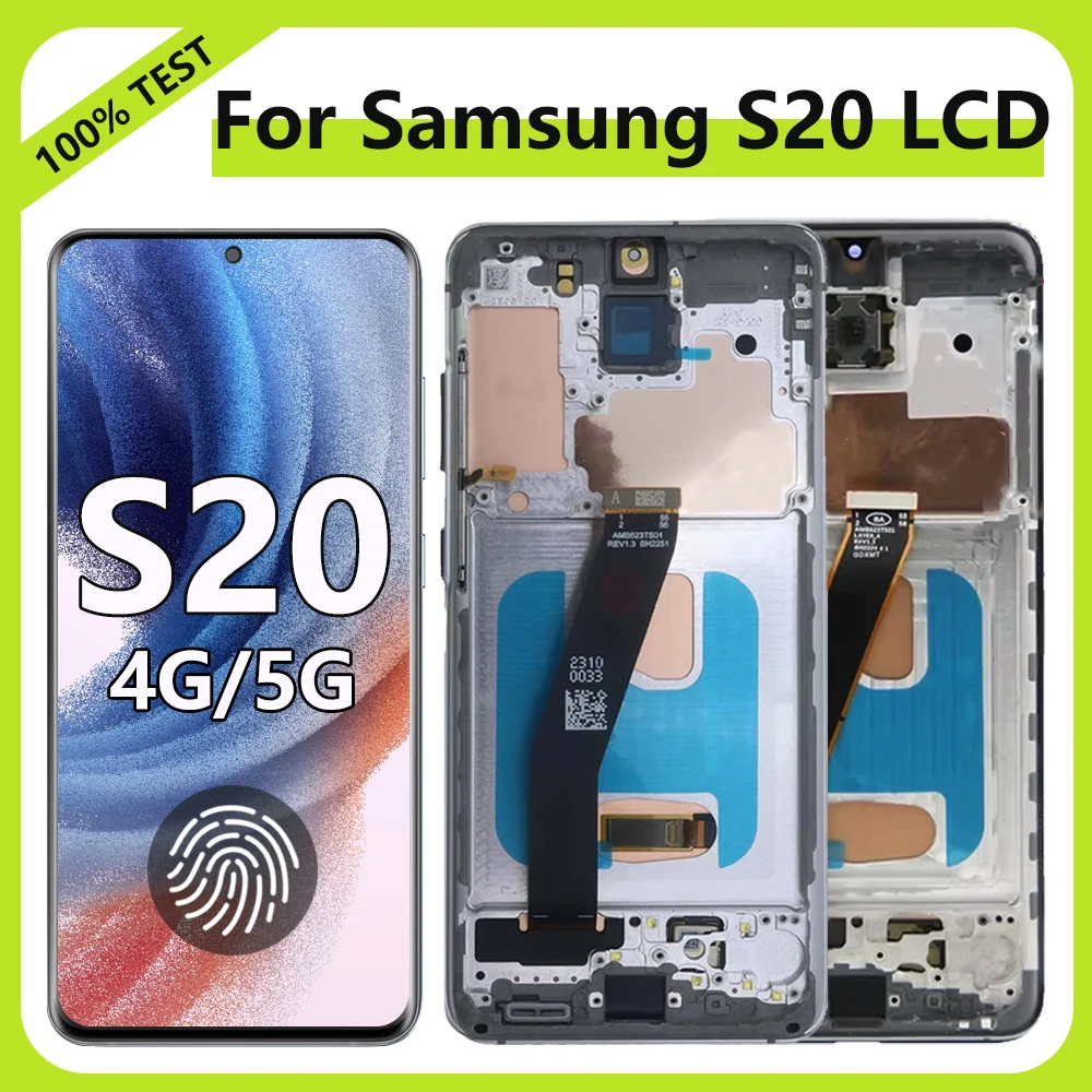 Super AMOLED S20 LCD Display Screen For Samsung Galaxy S20 4G G980 G980F Display Touch Screen Digitizer Assembly S20 5G G981 LCD