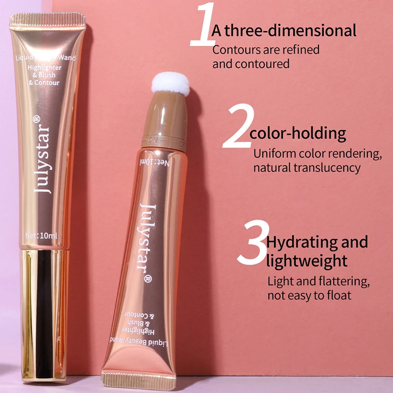 لامع السائل أحمر الخدود تمييز الطبيعية ماتي سطع الوجه البرونزية كونتور القلم وسادة أحمر الخدود عصا روج المطاط الكورية ماكياج #5